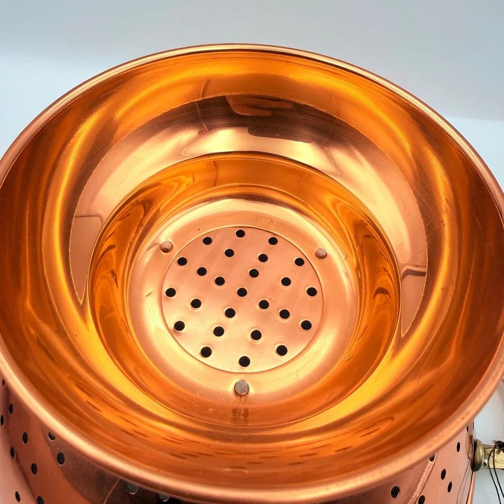 Old Dutch International Copper Brass Colander Handcrafted Pedestal Strainer 9in